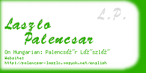 laszlo palencsar business card